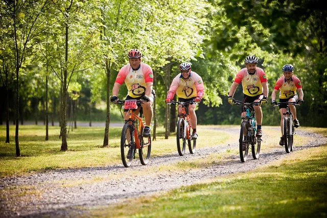 mountain bikes, nature, cycling, bike, mountain, sport, biking, recreation, cyclist, race, people, active, outdoor, trail, male, woman, group. What a trail town's Main Street actually offers a cyclist in Damascus, Virginia