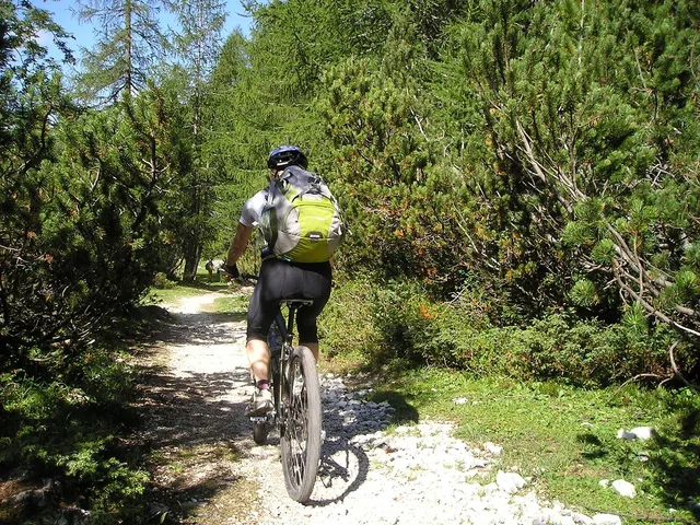 mountain bike, bicycle, alpine cross, transalp, professional cyclist, singletrail, forest, athletic, sports, departure, path, trip, touring bike, bike tour, dolomites, mountains, nature, alps, south-tirol, italy, backpack. Bike itinerary building: how it works, step by step