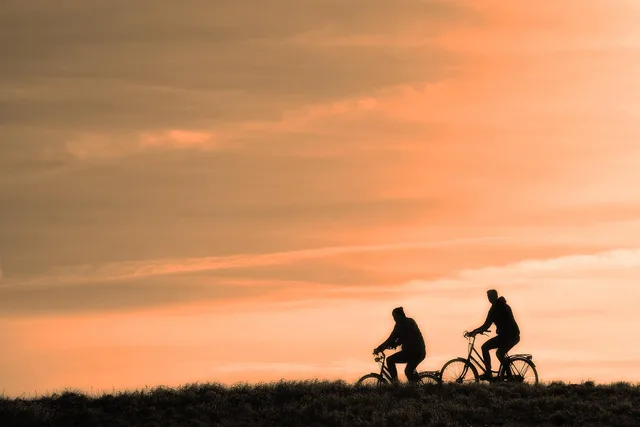 cyclist, person, people, men, bicycle, cycling, exercise, active, travel, nature, transport, ride, bicycle ride, road, sunset, silhouette. How to compare weekend cycling tour quotes on the same terms